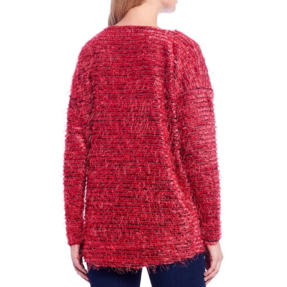 Jones New York Woman - Eyelash Knit Boat Neck Top in Scarlet - Picture 3 of 16